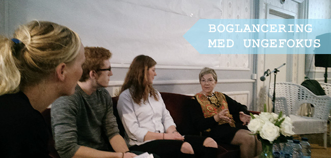 Fra venstre: Lise Juul Madsen fra 12 byer, Rasmus Petersen fra NAU, Emilie Quist Madsen fra Kulturjægerne og kulturminister Marianne Jelved.